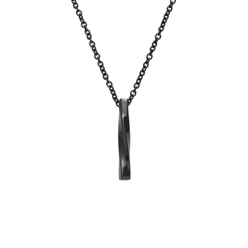 Trendy Elegant Cyber Celebrity Twisted Long Necklace Men's ins Minimalist Personalized Hip Hop Pendant Titanium Steel Jewelry