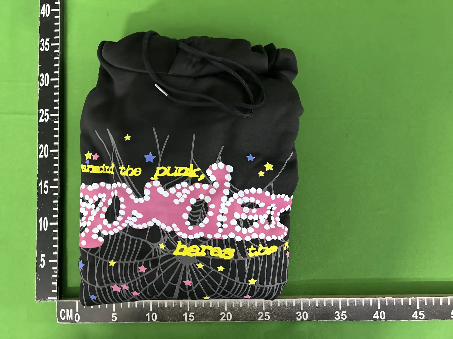Sp5Der Hip-Hop Singer Young-Thug555's Same Style Foam Letter Couple Hoodie Pink Sweatshirt