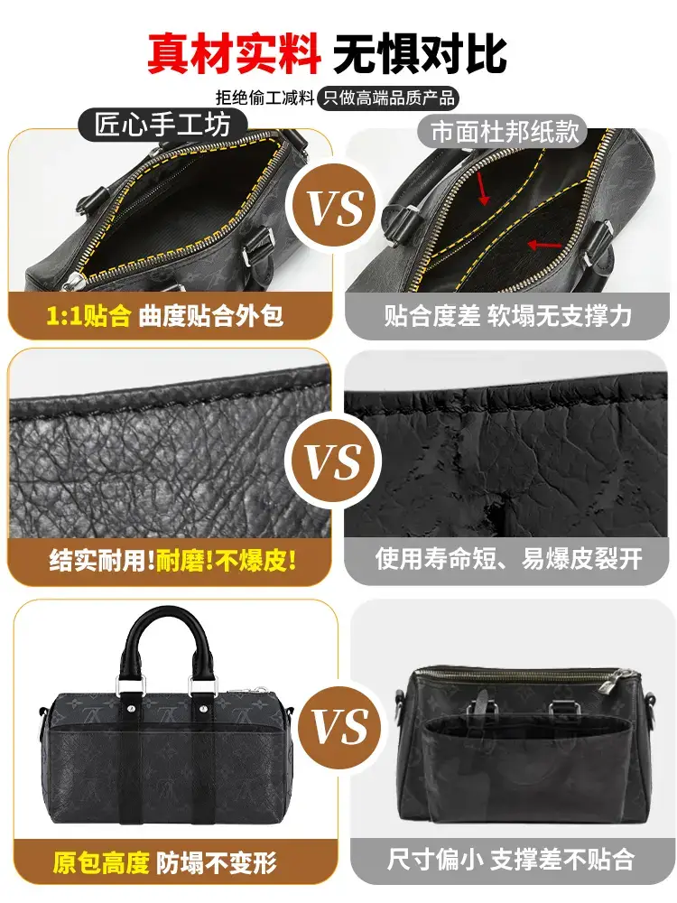 Craftsmanship Handmade Workshop Keepall45 Bag Support Suitable for Lv Black Warrior Travel Bag Waterproof Liner Modification Accessories