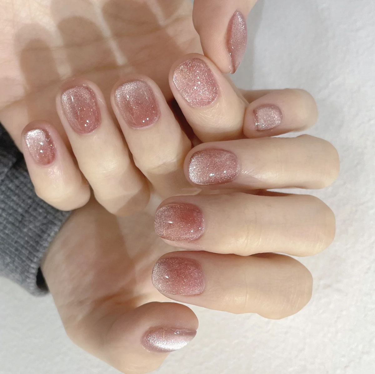 Small bulb Crystal cat eye flash wear manicure nail patch detachable nails White finished product wholesale