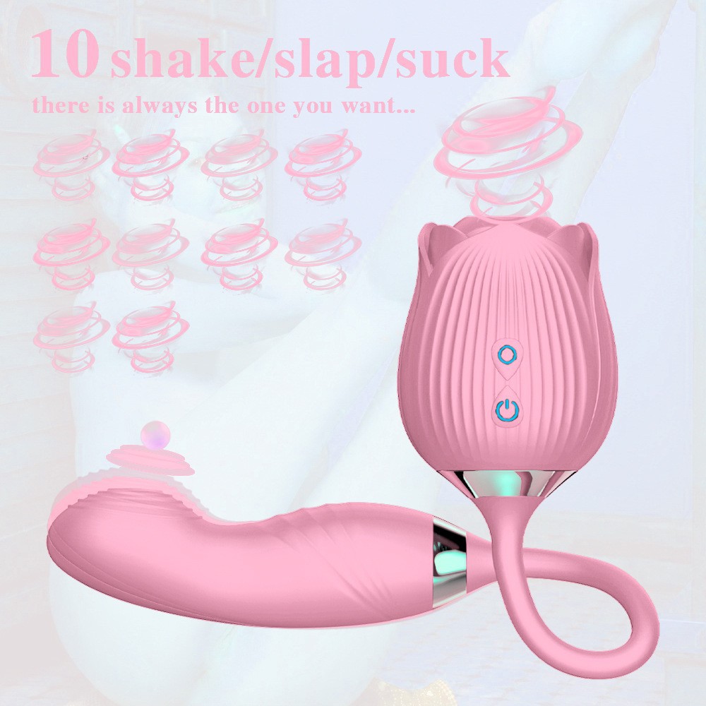 Adult Supplies Full Court Flower 4 Generation Rose Series Tongue Lick Sucking Stretch Stretch Vibroids Women's Jumping Egg Fun Use