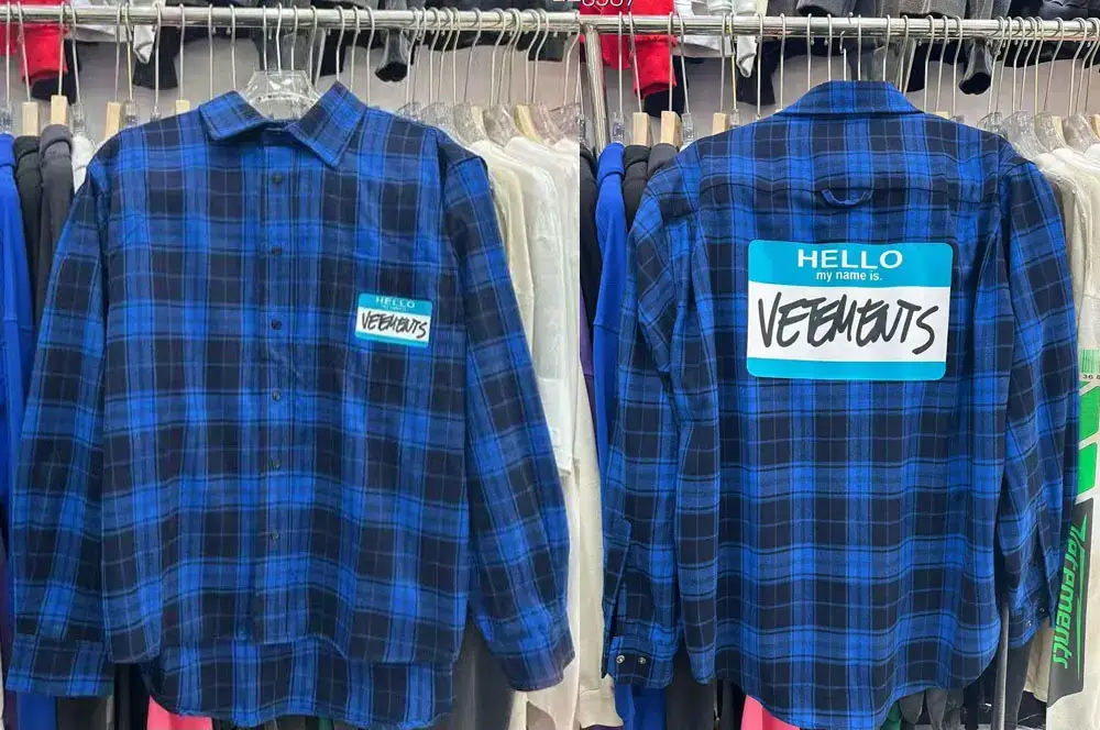 Cross-border New Plaid Shirt Red Signature Letter OS Loose Casual Long Sleeve Shirt Trendy Brand for Men and Women