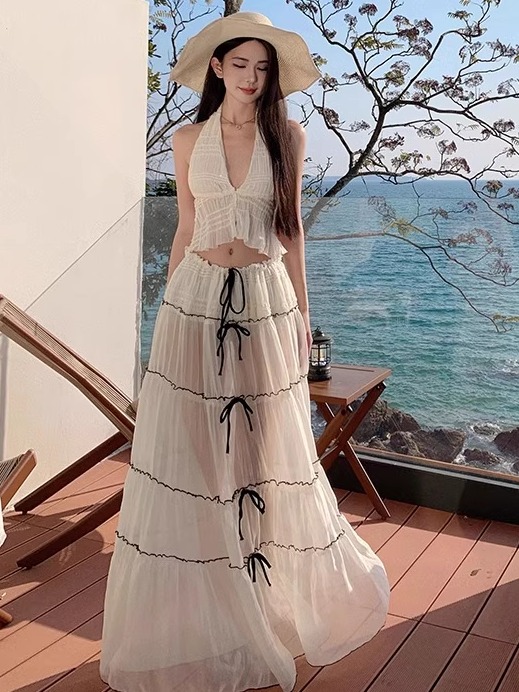 Designed with a Tropical Island Vacation Vibe, Slim-Fitting Backless Strappy Dress, Perfect for Vacation and Beach Wear, Stunning Beach Dress