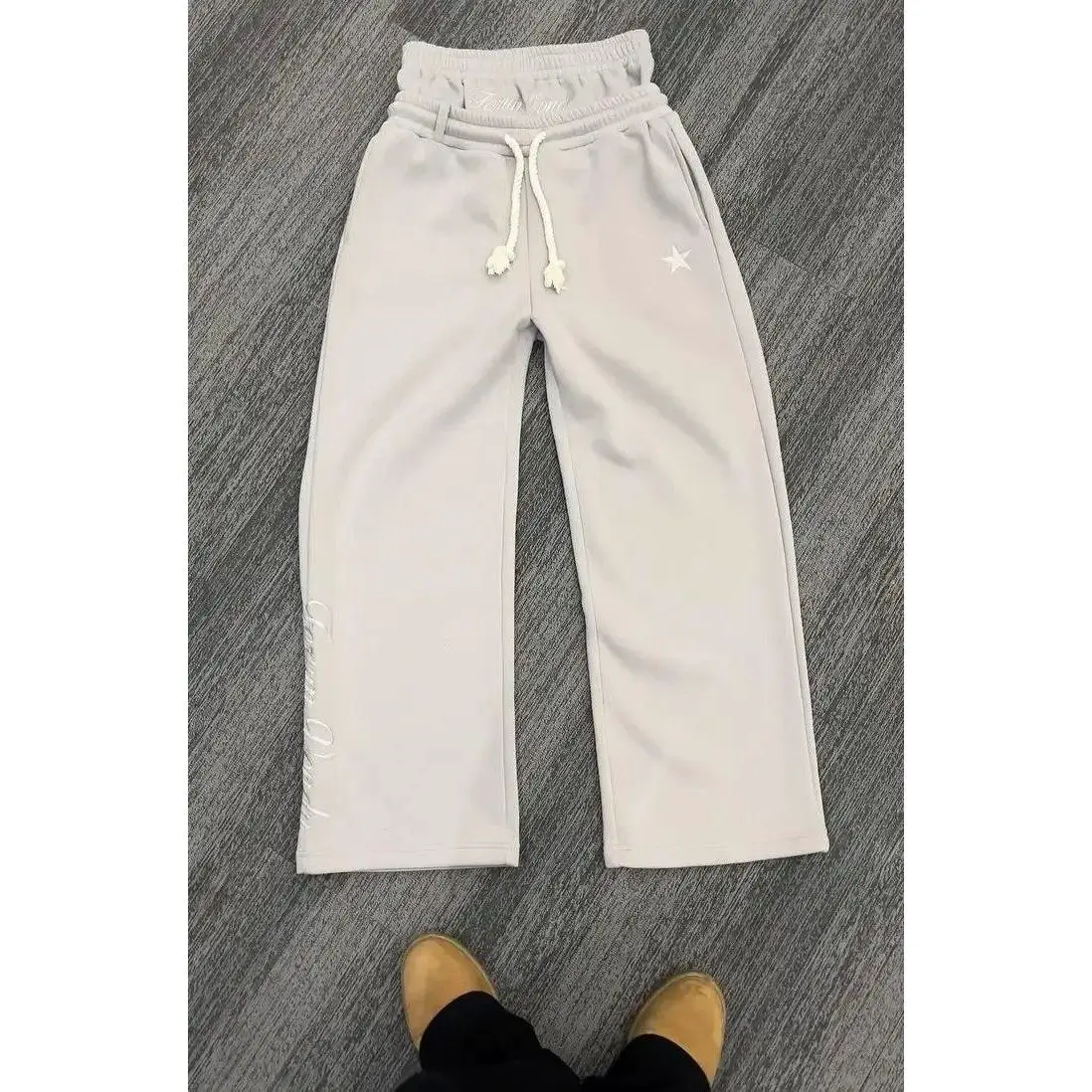 Harajuku Loose Double Waisted Sweatpants Y2K American Solid