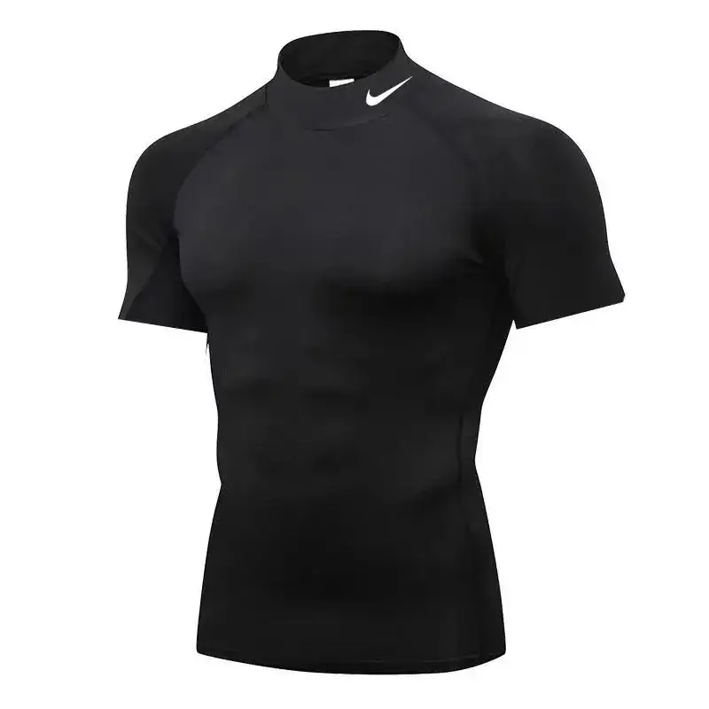 Nike Pro Compression Mock Neck Short Sleeve Black