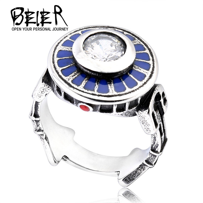 star wars European and American Film and Television Style star wars ring stainless steel glue inlaid zircon men's ring