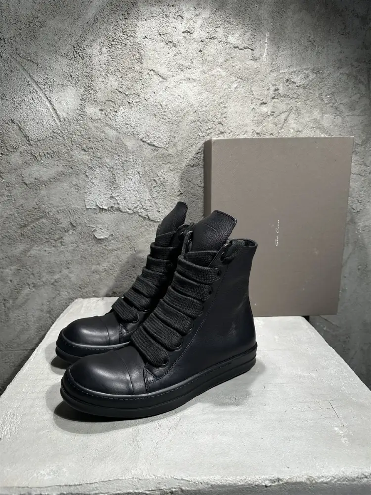 Xuan Zhan Ro Dark Style Genuine Leather Thick-Soled Casual High-Top Sneakers Big-Toe Derby Inner Heightening Retro Thick-Soled Sneakers