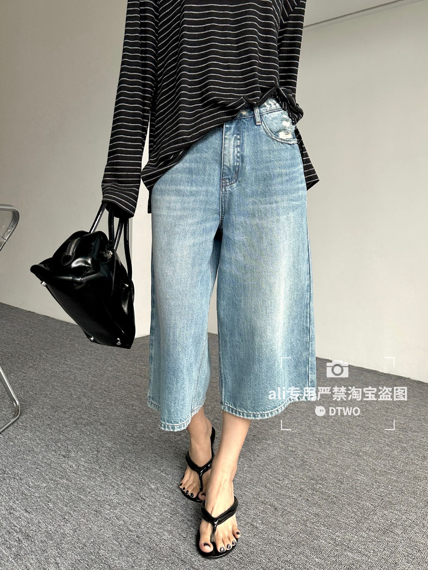 Dtwo Autumn and Winter New Original Design Women's Wholesale Loose Straight-Leg Cropped Jeans 6105333