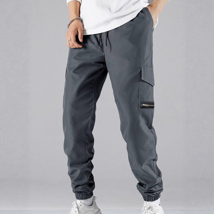 2025 Trendy Brand Cross-Border New American Style Pants Men's Tall Size Cargo Jogger Pants Sports Casual Multi-Pocket