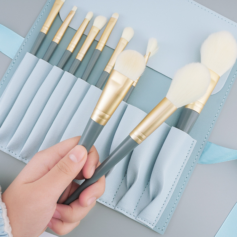 10 Pct Blue Bridge Makeup Brush suit Beauty Makeup Tools Eye Shadow Finisher Powder Brush Portable Foundation Soft Hair Set Brush