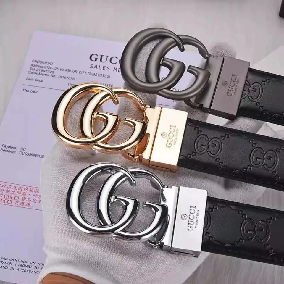 新款皮带男女同款GG腰带网红年轻人时尚百搭平滑扣牛仔裤带