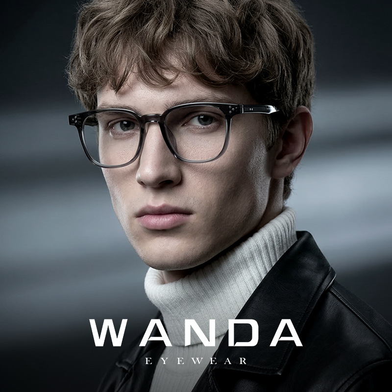 Trendy Rivet Eyeglass Frames Tr4001 Nerd Style Anti-Blue Light Ultra-Light Oval Eyeglass Frames for Men and Women, Can Be Customized with Lenses, Manufacturer