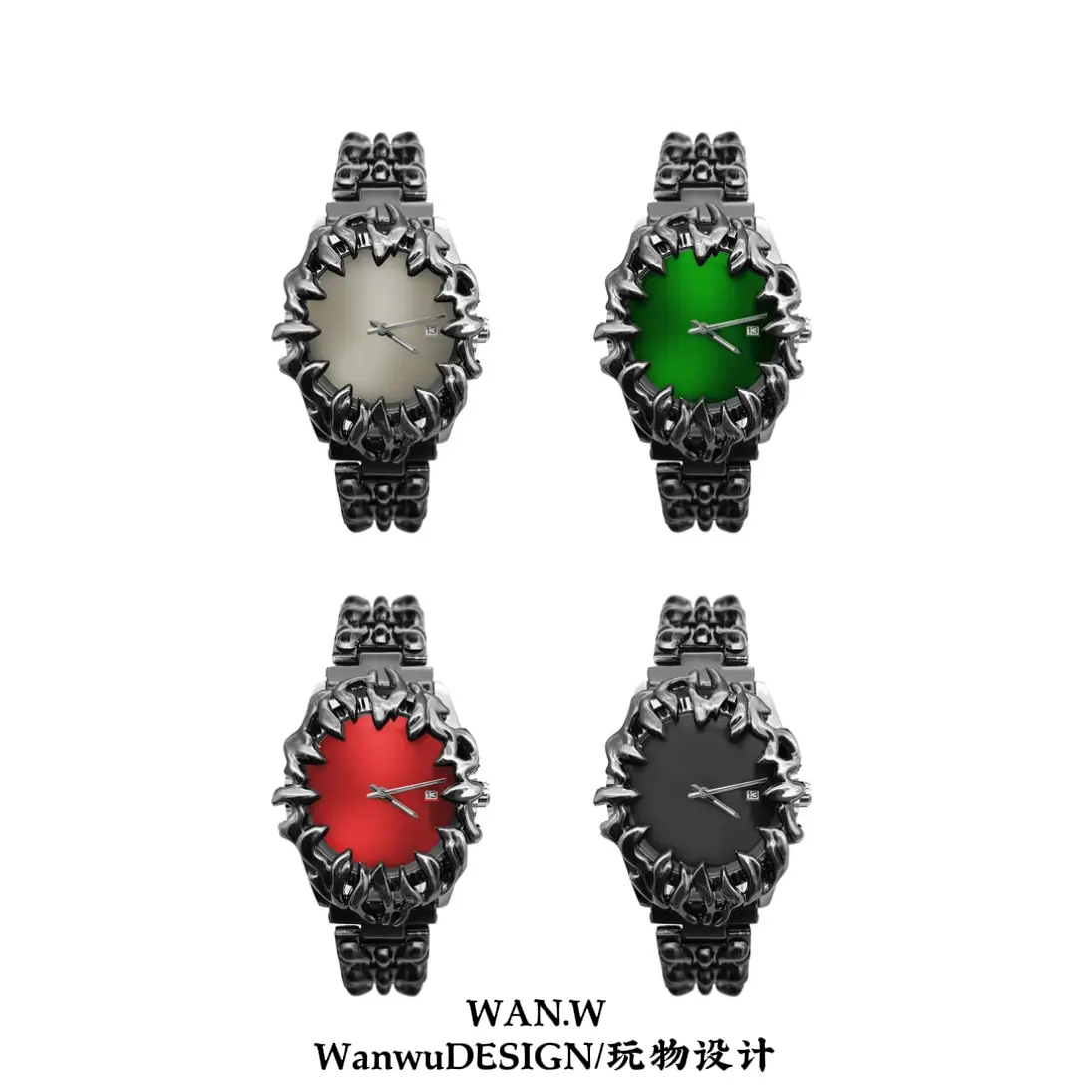 Playful Design, Unique Watch, Claw-Shaped, Alabaster, Retro, Y2K, European and American High-End, ins Same Style, Niche Design