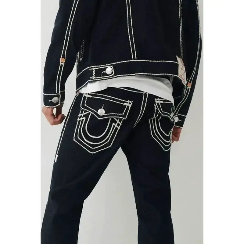 Embroidered jeans men's clothing high collection, retro hip-hop overlay