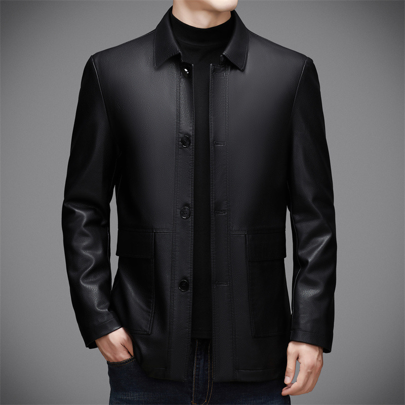 Leather Men's Autumn and Winter 2024 New Korean Fashionable Loose Leather Jacket Youth Trendy Brand Jacket Men's Clothes