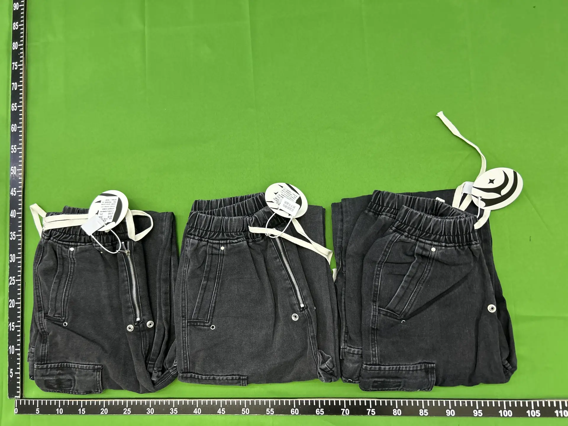 Vintage RO Style Washed Gradient Multi-Pocket Workwear Straight-Leg Pants Men's and Women's Trendy Brand Smoky Grey Dressed Jeans