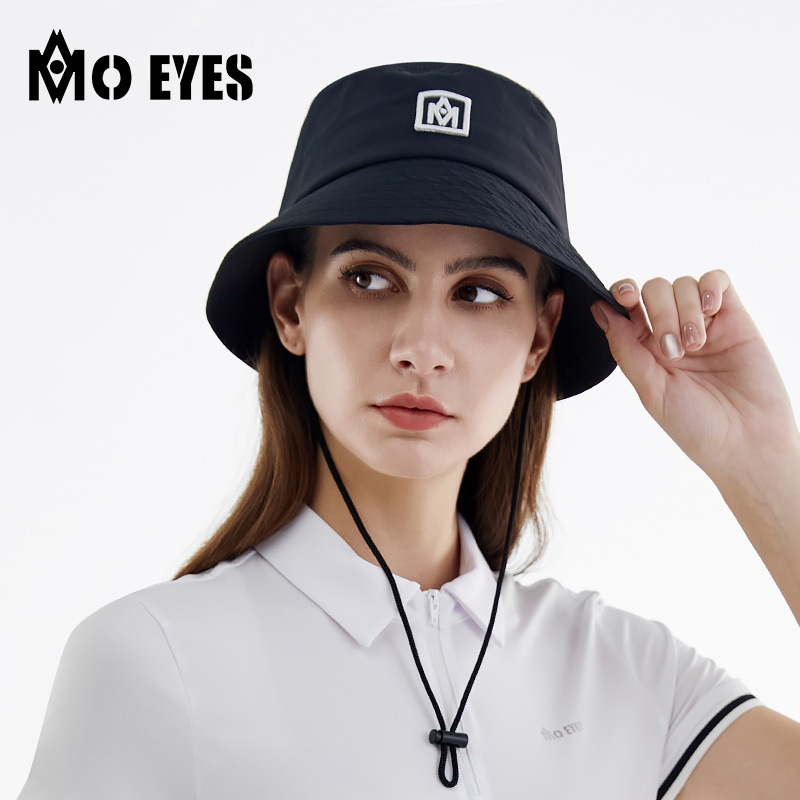 MO EYES golf sun hat women's fisherman hat adjustable windproof rope sweat-absorbing belt cap top breathable hole