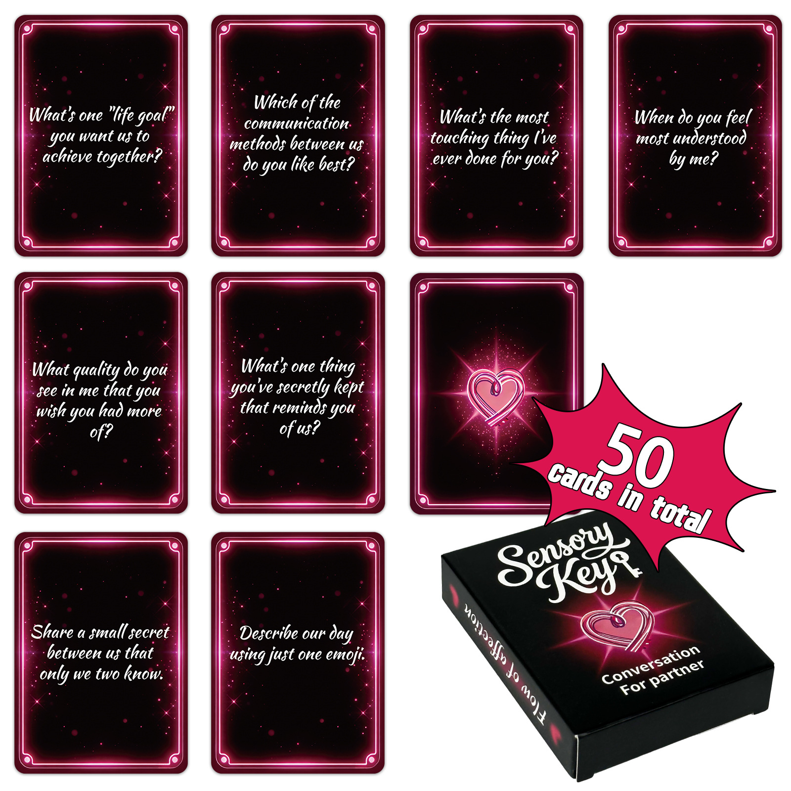 Cross-Border New Model 50 Interactive Cards for Couples to Complete Tasks, Adult Stimulating Game Props, Card Wholesale