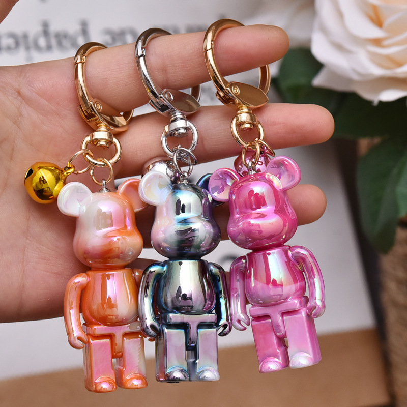 Creative cartoon acrylic colorful bear key chain fashion car bag key chain pendant gift wholesale