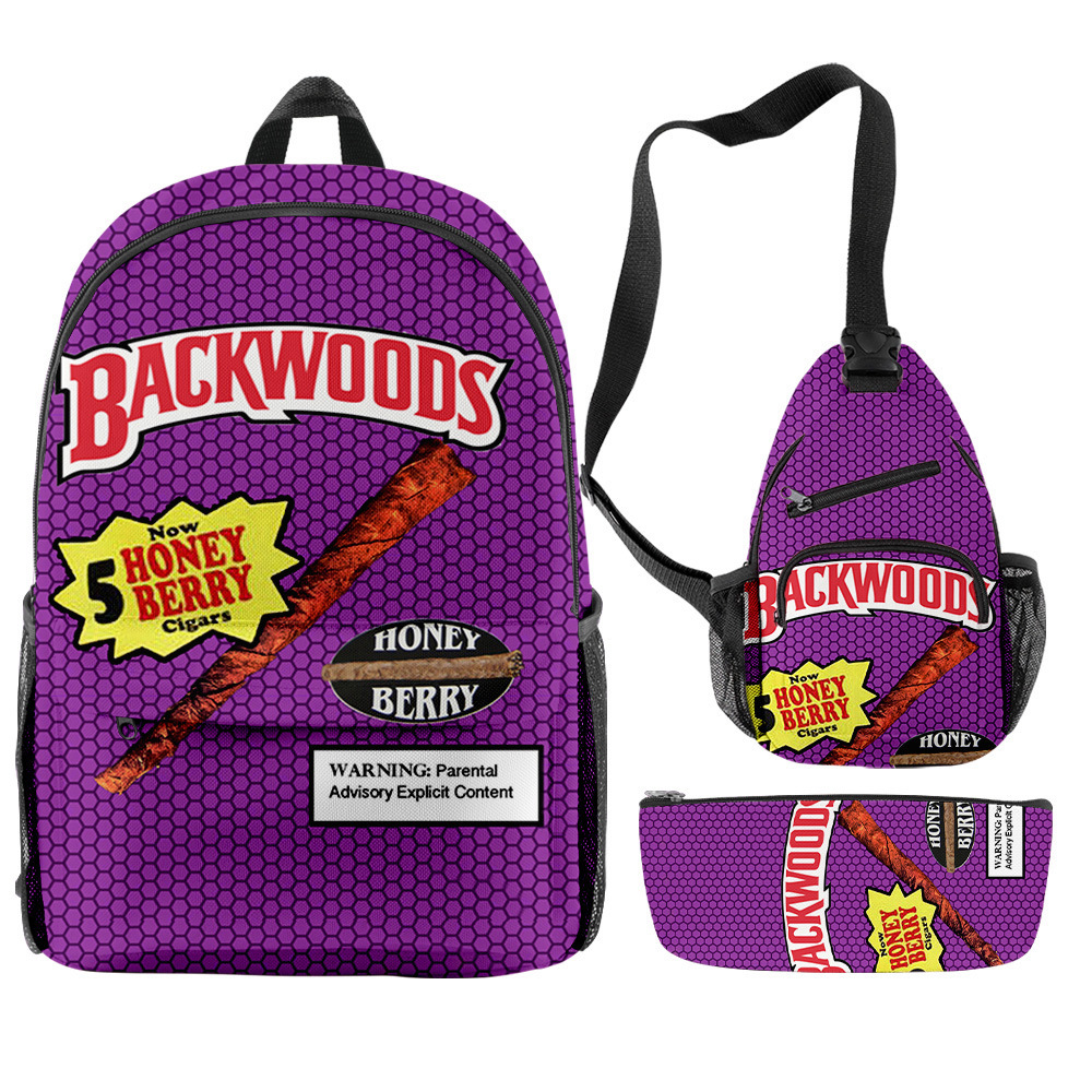 Cross-Border fashion BACKWOODS cigar backpack set manufacturers straight hair cigar 3D waterproof backpack