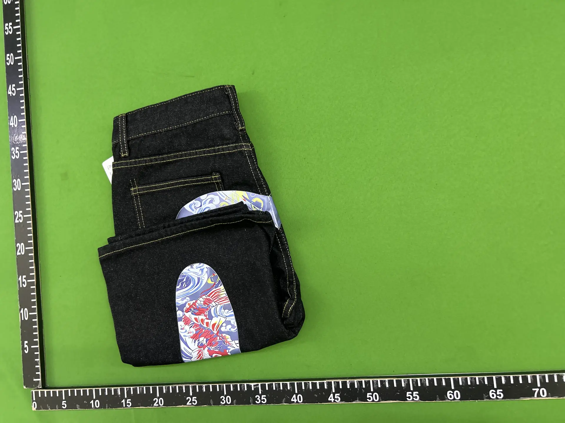 Denim shorts with print