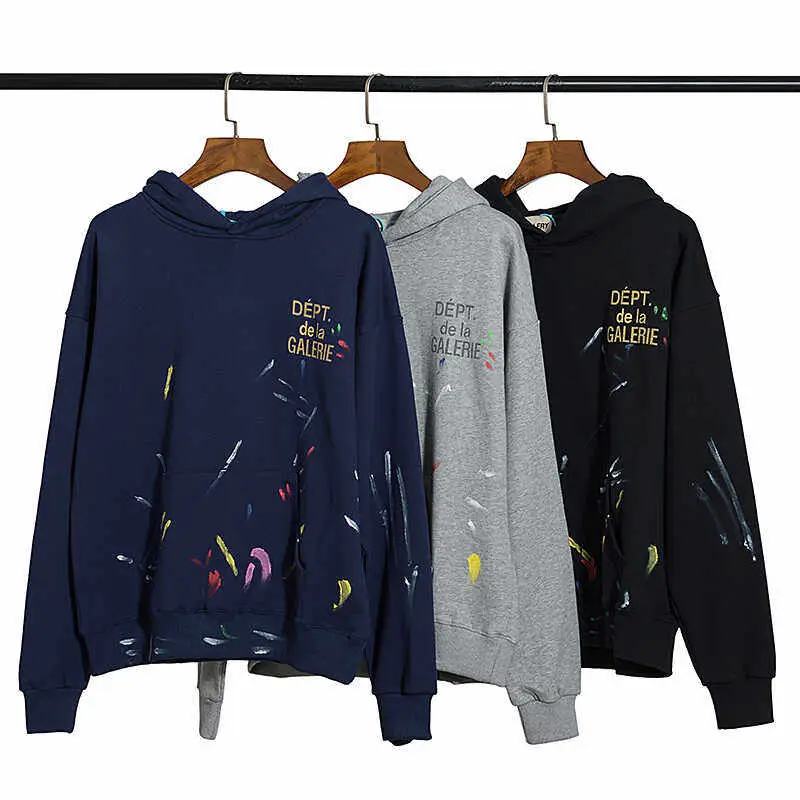 Niuniuwa 24 New Paradise Splash Ink Graffiti High Street Sweatshirt European and American Men and Women Loose Casual Hoodie Trendy