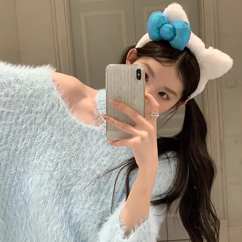 Tom's Love Cat Plush kt Cat Ear Hair Band Photo Headband Hair Ornament Female Pressure Hair Wash Face Hair Tie Hair Card Headwear
