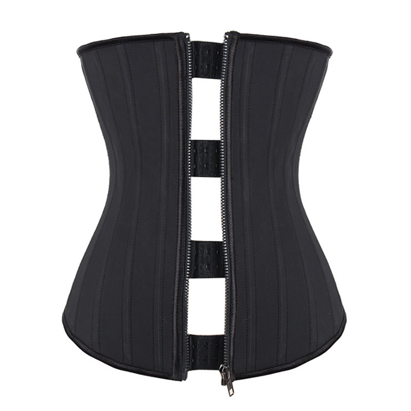 25 Bone Gloss Latex Shaper Zipper-breasted Belted Belt Rubber Belted Zip Waist Trainers