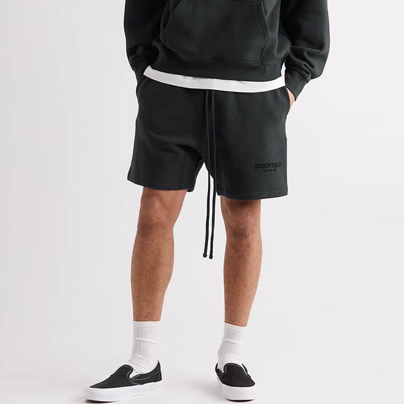 Essentials Hhh Multi-Line Flocking Printed Shorts American Summer Loose Sports Casual Pants for Men and Women Trendy Brand