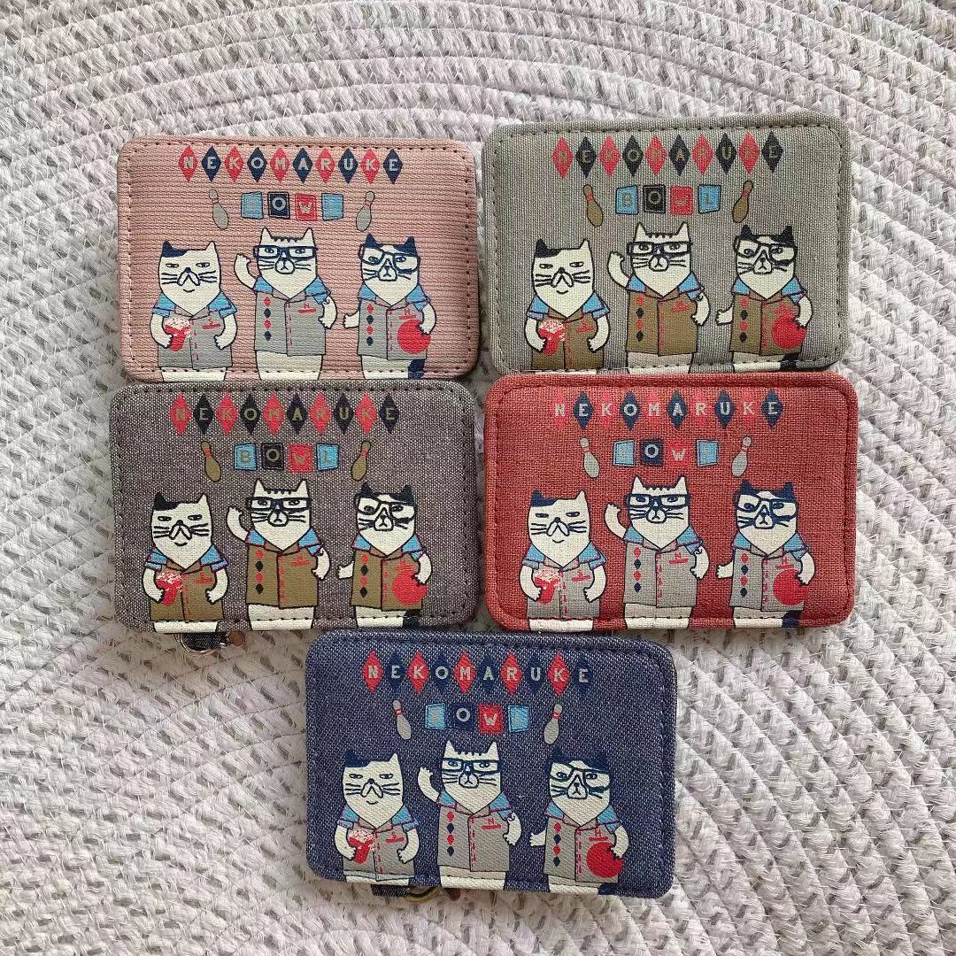 Japanese Card Bag Card Set ID Bag Printed Bowling Cat Cartoon