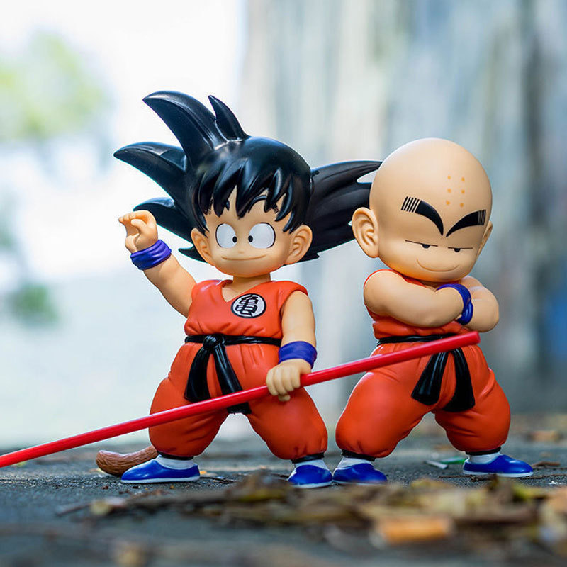 Dragon Ball Hollow Vinyl Martial Arts Clothing Childhood Goku Kling with Stick Goku Kobayashi Hand-made Model Animation