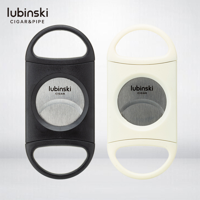 LUBINSKI LUBINSKI Cigar Shears Plastic Stainless Steel Portable Cigar Knife Double Blade Large Caliber Cigar Scissors