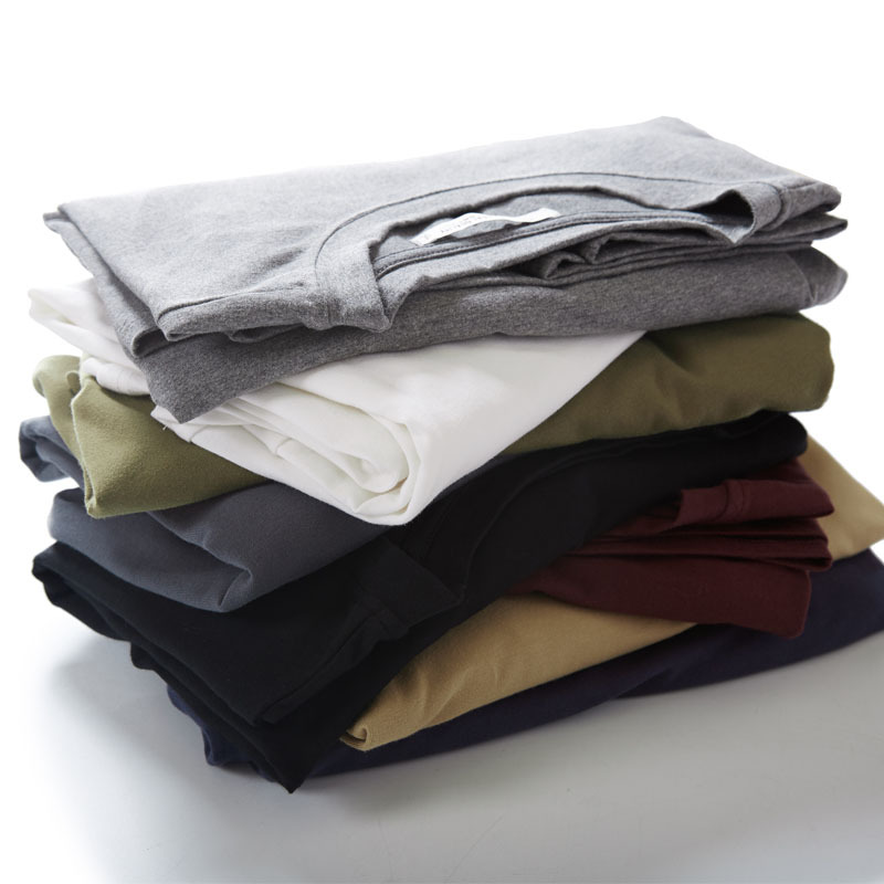 Trendy Brand Large Size Men's Spring New Solid Color Long Sleeve T-shirt Men's Simple Loose Base Shirt Extra Large Size T-shirt