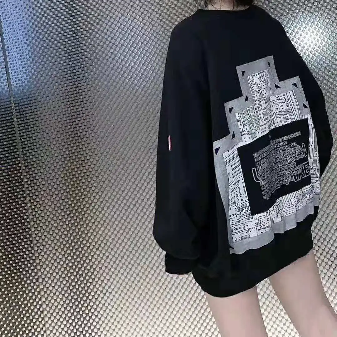 Life Cavempt Ce Japanese Style Tongling Tower Raglan pullover Sweatshirt Back Print Digital Ins Couple Trendy