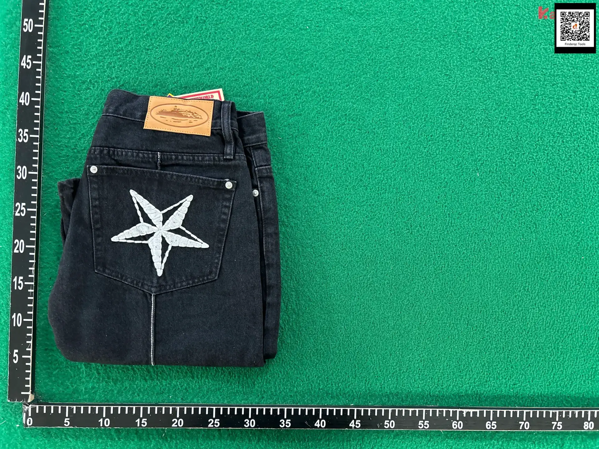 Cross-border 2024 Devil Island five-pointed star LOGO embroidery heavy industry washing men's and women's same casual loose Denim middle pants