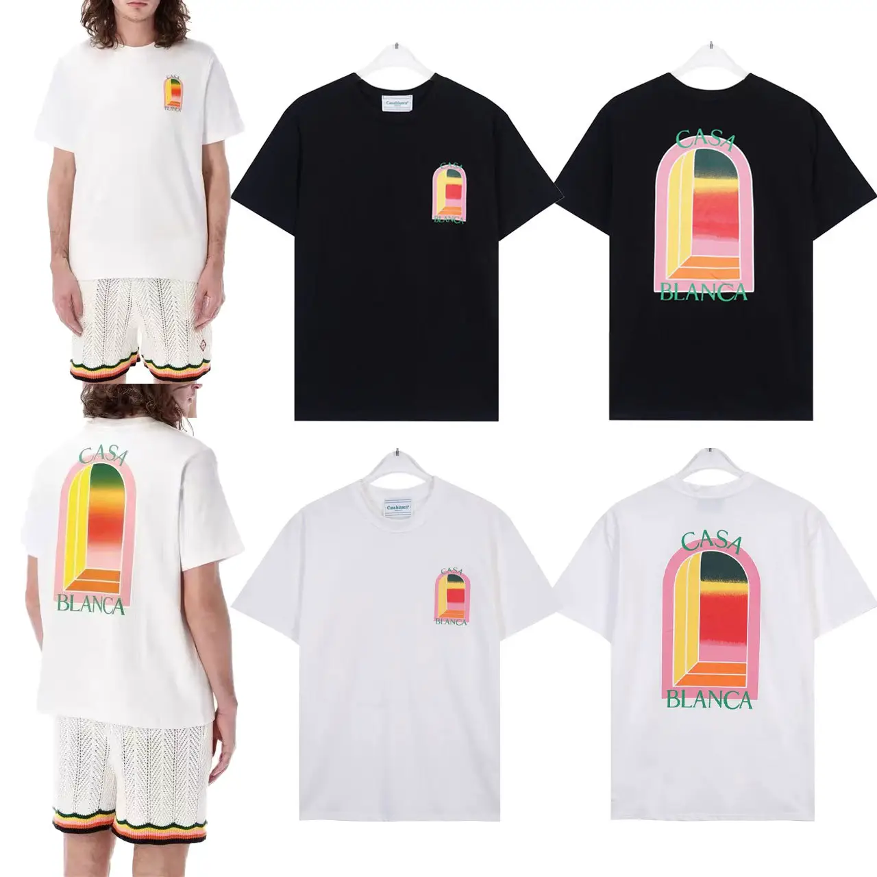 Casablanca Men's Gradient Arch Logo Short Sleeve T-Shirt