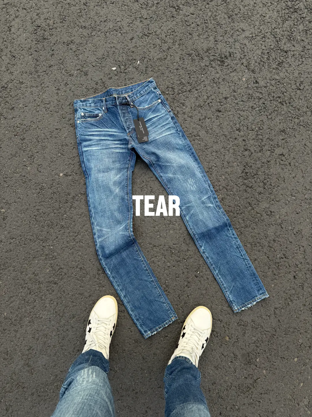 Tear Paradise Tear Dh Dark Blue Ghost Claw Blue Washed Whiskered Jeans Hediboy Skinny