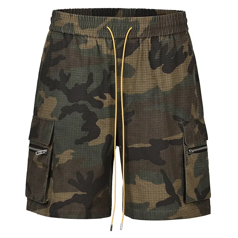 High Street Fashion Brand Camouflage Shorts Men's American Casual Sports Straight Pants Loose Pocket Workwear Pants Summer