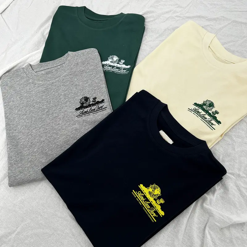 Aime Leon Dore Classic Print New York Queens Landmarks Printed Round Neck Short Sleeve T-Shirt