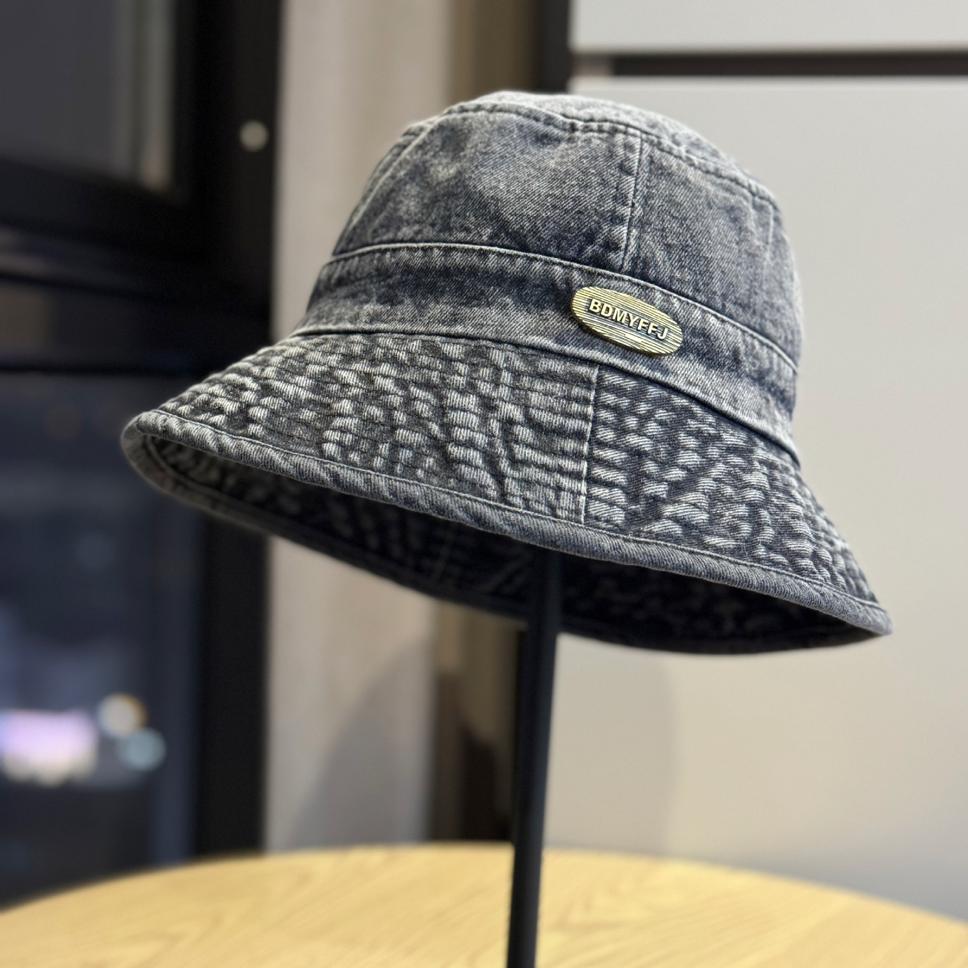 High-Quality Washed Denim Fisherman Hat for Women, Spring and Summer, Japanese Style, Versatile, Face-Slimming Bucket Hat, Large Head Circumference, Sun Protection, Trendy