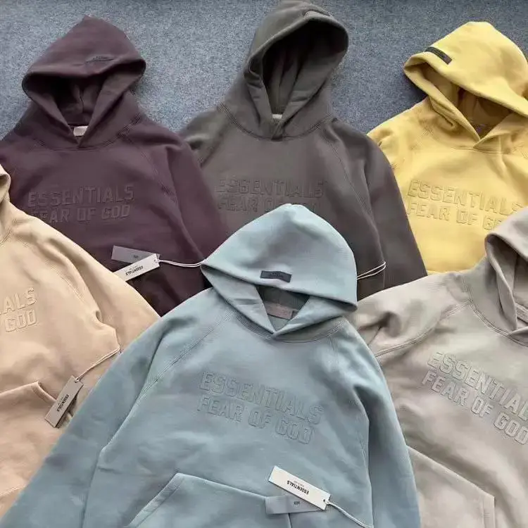 High Quality Fog Multi-Line Essentials Hh Fashion Brand High Street Autumn and Winter Morandi Color Hoodie for Men and Women