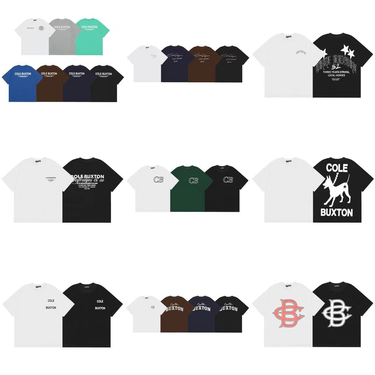 Cross-border Foreign Trade European and American Fashion Brand Cole Buxton Minimalist Slogan Embroidered Loose Short-sleeved T-shirt Base Shirt