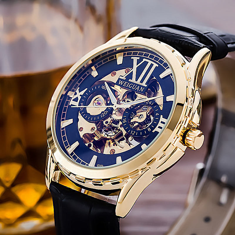 Official automatic mechanical watch watch men's hollow luminous waterproof fashion factory direct a generation of hair