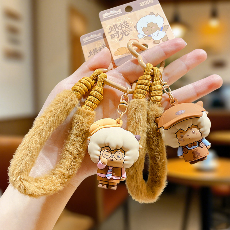 Authentic Pleasant Goat and Big Gray Wolf Baking Time Keychain Couple Bag Car Keychain Small Gift Wholesale