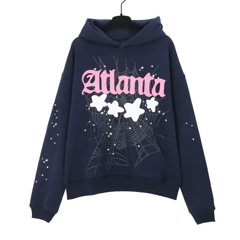 Cross-border new American tide hip-hop 3D printing sp5der spider web hoodie sweatshirt sweatshirt couple