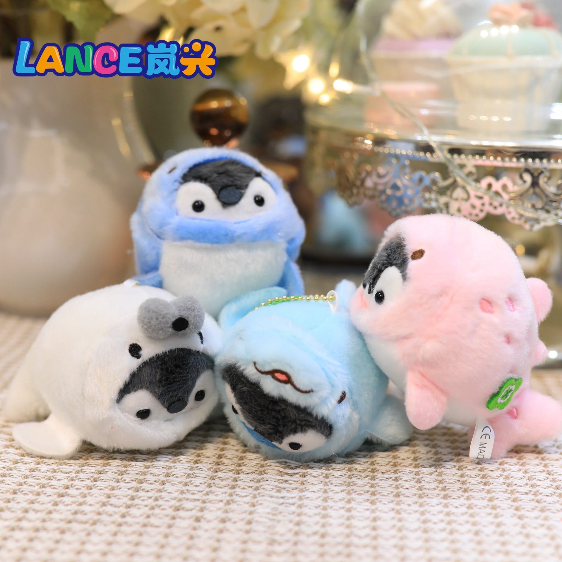 In-Stock Dolphin Positive Energy Penguin 12cm Internet Celebrity Plush Toy Doll 4 Keychain Plush Toy Mini