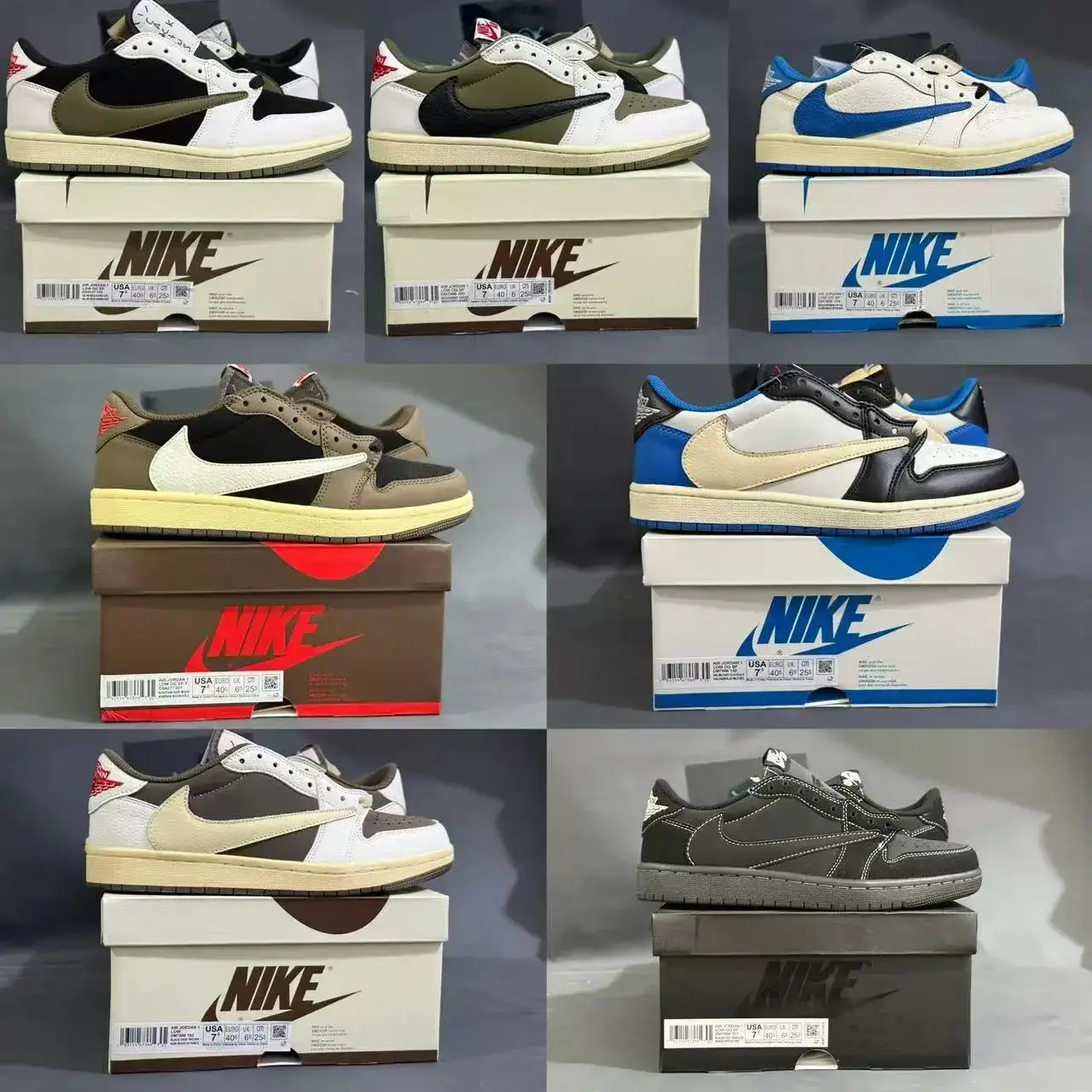 G版性价比Travis Scott x Fragment Design × Jordan Air Jordan 1 Low OG SP 倒钩 低帮 篮球鞋 长期福利