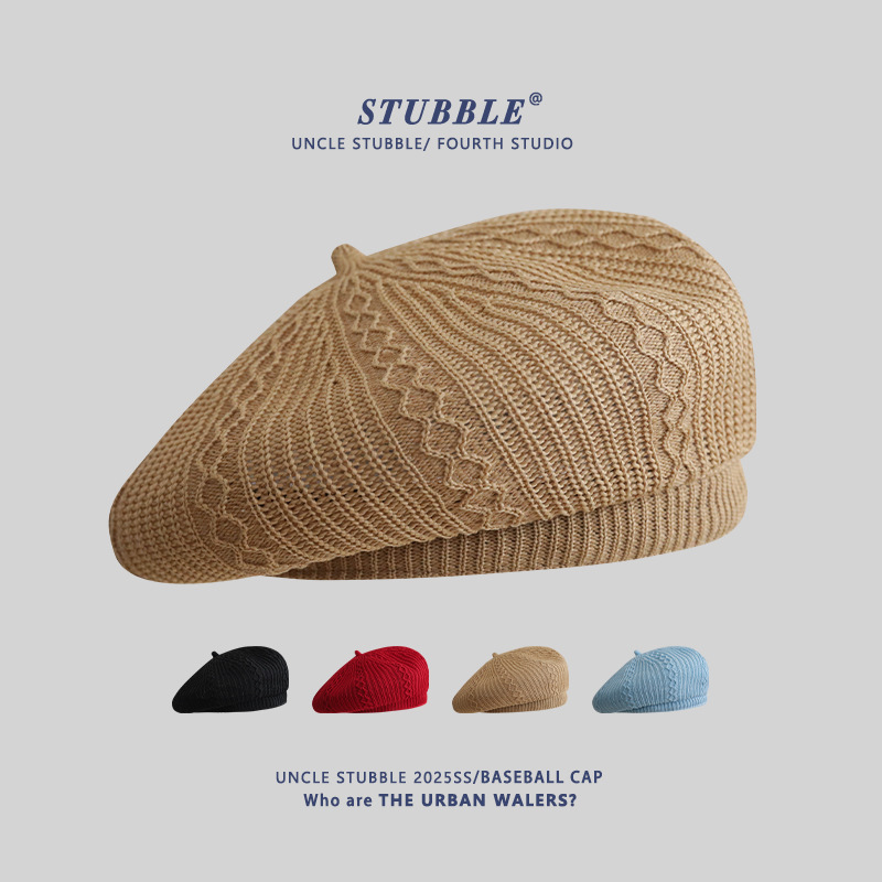Spring and Summer Breathable Hollow-out Painter Cap Girl's All-match Face Showing Small Bailey Hat Korean Ins Sweet Bud Cap