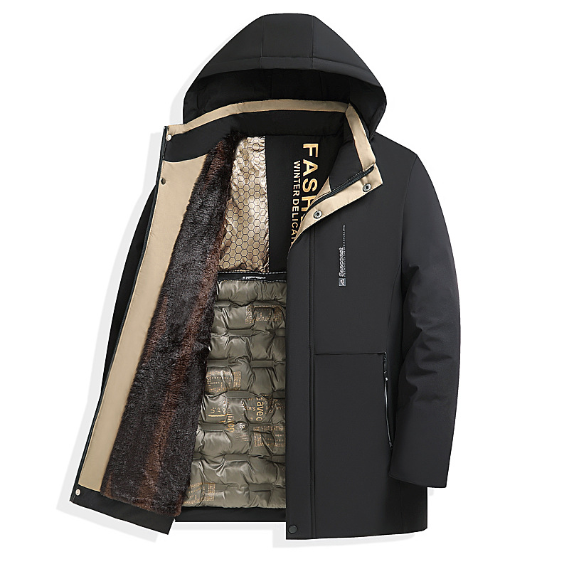 Cross-Border Popular Hooded down Cotton Coat for Men, Winter Thickened Warm Cotton Jacket, Parka Top, Cotton-Padded Jacket