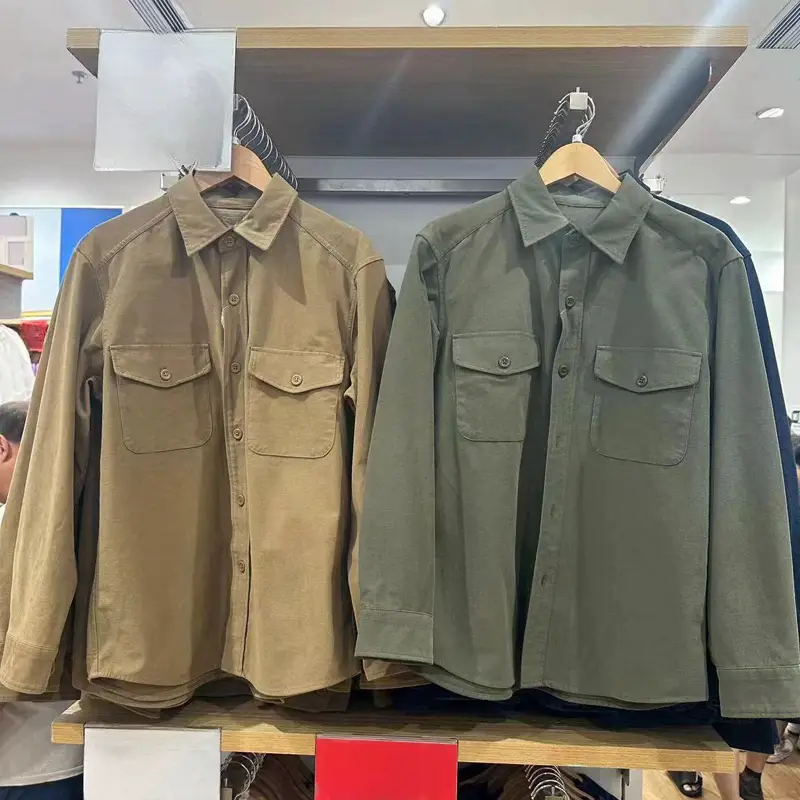 New Men's Solid Color Pocket Versatile Jacket Loose Shirt-Style Jacket E462092/464935/470298